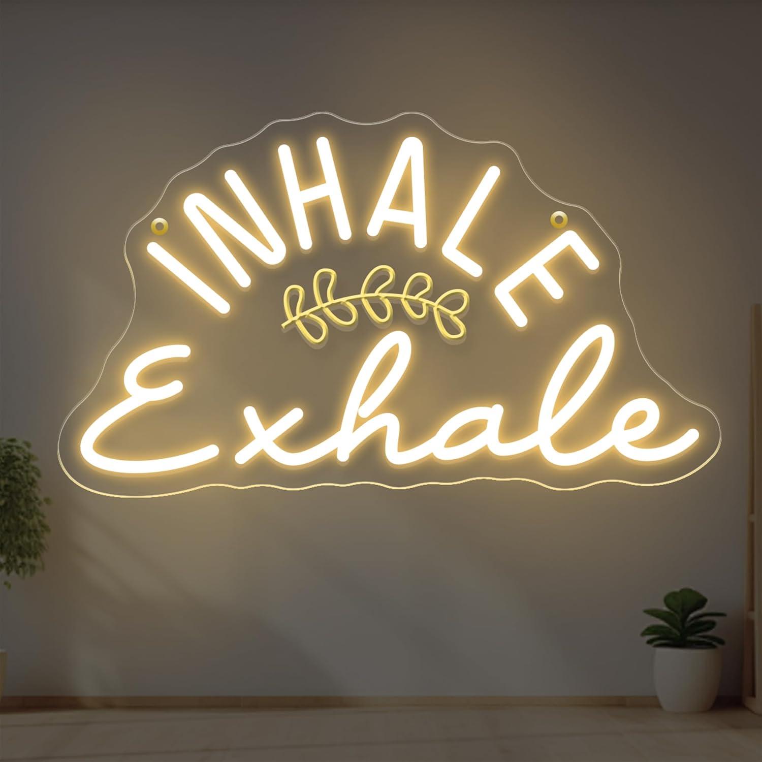 Pilates Yoga Wellness - Inademen Uitademen Neon Sign Dimbaar LED-licht
