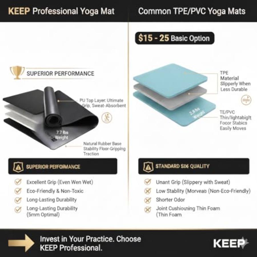 Rubberen yogamat voor hot yoga - Pilates Yoga Hiit recensie en prijs